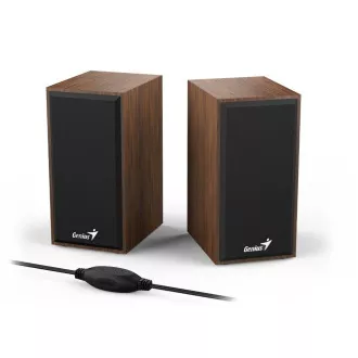 GENIUS hangszórók SP-HF180, 2.0, 6W, USB tápegység, 3,5 mm-es jack, fa, barna