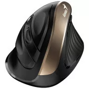 Genius Ergo 8250S, egér, vezeték nélküli, függőleges, 1600DPI, 6 gomb, csendes, fekete és arany színű
