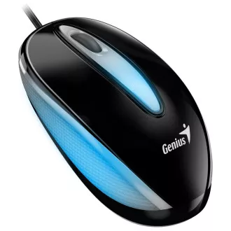 Genius DX-Mini / egér, vezetékes, optikai, 1000DPI, 3 gomb, USB, RGB LED, fekete