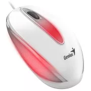 Genius DX-Mini / egér, vezetékes, optikai, 1000DPI, 3 gomb, USB, RGB LED, fehér