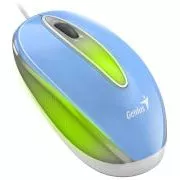 Genius DX-Mini / egér, vezetékes, optikai, 1000DPI, 3 gomb, USB, RGB LED, kék