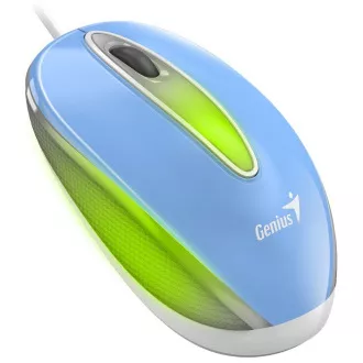 Genius DX-Mini / egér, vezetékes, optikai, 1000DPI, 3 gomb, USB, RGB LED, kék