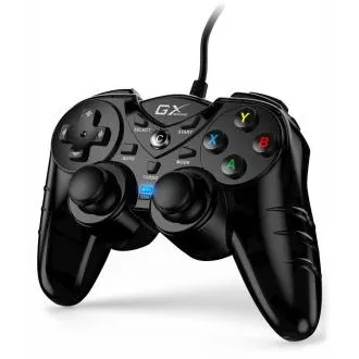 Genius GX Gaming GX-17UV, Gamepad, vezetékes, rezgő, PC-hez és PS3-hoz, USB, fekete, fekete - Felbontott