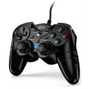 Genius GX Gaming GX-17UV, Gamepad, vezetékes, rezgő, PC-hez és PS3-hoz, USB, fekete, fekete