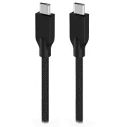 Genius ACC-C2CC-3A, kábel, USB-C/USB-C, USB 3.0, 3A, PD 60W, fonott, 1m, fekete, 1m, fekete