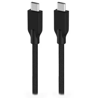 Genius ACC-C2CC-3A, kábel, USB-C/USB-C, USB 3.0, 3A, PD 60W, fonott, 1m, fekete, 1m, fekete