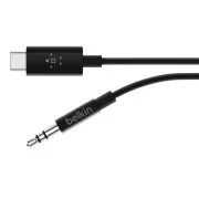 Belkin ROCKSTAR™ USB-C/3,5 mm-es jack kábel, 0,9 m, fekete