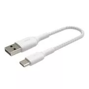 Belkin BOOST CHARGE™ USB-C/USB-A kábel, 15cm, fehér - tartós