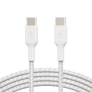 Belkin BOOST CHARGE™ USB-C/USB-C kábel, 1m, fehér - tartós