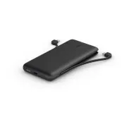 Belkin BOOST CHARGE™ USB-C Power Delivery PowerBank, 10000mAh, integrált kábelekkel, fekete színű