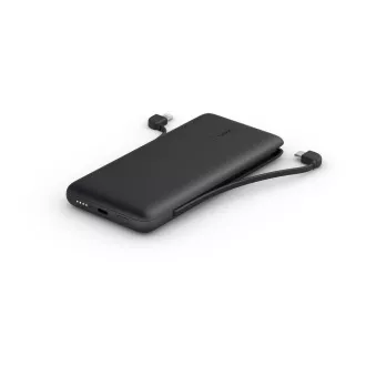 Belkin BOOST CHARGE™ USB-C Power Delivery PowerBank, 10000mAh, integrált kábelekkel, fekete színű