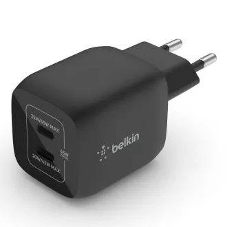 Belkin BOOST CHARGE™ Dual 45W USB-C Power Delivery GaN PPS fali töltő, fekete