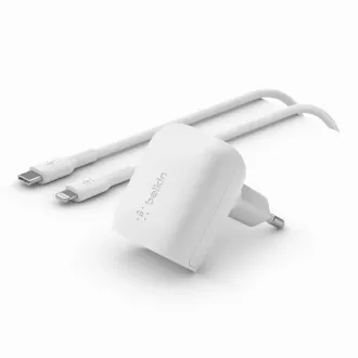 Belkin BOOST CHARGE™ 20W USB-C Power Delivery PPS fali töltő   1m USB-C Lightning kábel, fehér