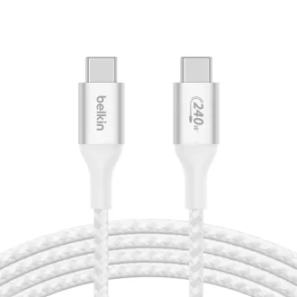 Belkin BOOST CHARGE™ USB-C/USB-C kábel 240W, 2m, fehér - tartós