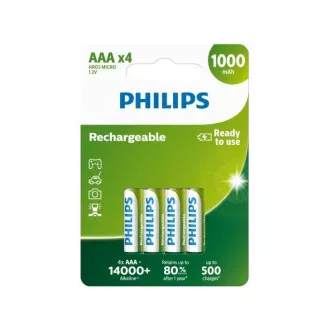 Philips újratölthető akkumulátorok AAA 1000mAh, NiMH - 4db