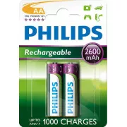 Philips újratölthető akkumulátorok AA 2600mAh, NiMH - 2db