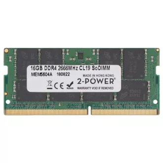 2-Power 16GB PC4-21300S 2666MHz DDR4 CL19 Non-ECC SoDIMM 2Rx8 (ÉLETHOSSZÚ GARANCIA)