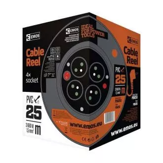 Emos hosszabbító dob - 4 aljzat, 25m, 1.5mm, PVC, IP20