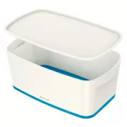 LEITZ MyBox tárolódoboz fedővel, S méret, fehér/kék