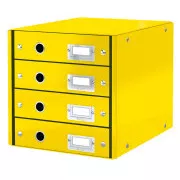 LEITZ Click&Store fiókos doboz, 4 fiók, sárga színű