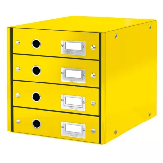 LEITZ Click&Store fiókos doboz, 4 fiók, sárga színű