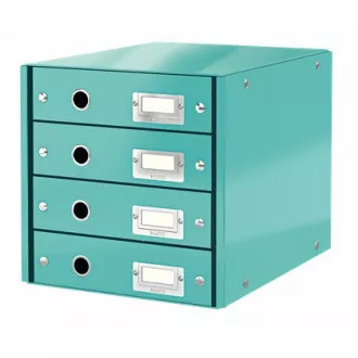 LEITZ Click&Store fiókos doboz, 4 fiókos, jégkék