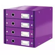 LEITZ Click&Store fiókos doboz, 4 fiókos, lila