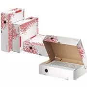 LEITZ Esselte Speedbox 100 mm-es, gyorsan összecsukható irattartó doboz, fehér-piros