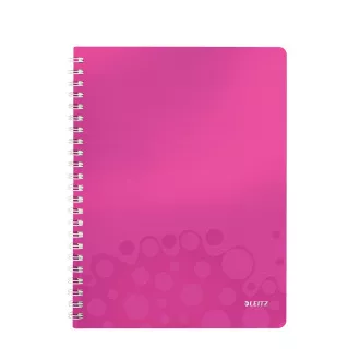 LEITZ jegyzetfüzet WOW A4, PP, vonalas, rózsaszín