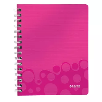 LEITZ jegyzetfüzet WOW A5, PP, vonalas, rózsaszín