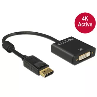 Delock Displayport 1.2 hím > DVI női 4K aktív fekete