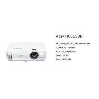 Acer H6815BD DLP/4K UHD 3840x2160/4000 ANSI lm/10,000:1/2xHDMI /repro 1x3W/2.9 Kg