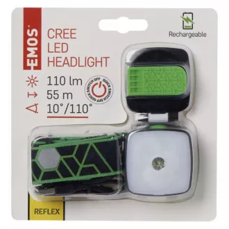 Emos LED újratölthető fejlámpa P3535, 110 lm, CREE LED   4× SMD