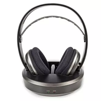 Nedis HPRF210BK - Vezeték nélküli fejhallgató | Rádiófrekvenciás (RF) | Over-ear | Töltőállvány | Fekete / Ezüst Nedis HPRF210BK - Vezeték nélküli fejhallgató | Rádiófrekvenciás (RF) | Over-ear | Töltőállvány | Fekete / Ezüst