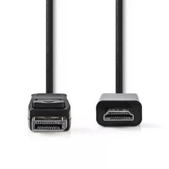 Nedis CCGB37100BK20 - DisplayPort - HDMI kábel | DisplayPort dugó - HDMI csatlakozó | 2 m | Fekete