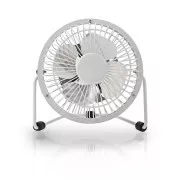 Nedis FNDK1WT10 - Fém mini ventilátor | Átmérő 10 cm | Tápellátás USB-n keresztül | Fehér színű