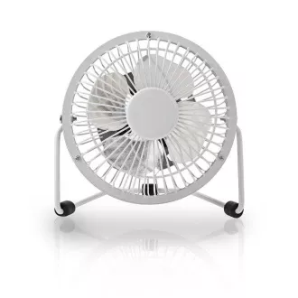 Nedis FNDK1WT10 - Fém mini ventilátor | Átmérő 10 cm | Tápellátás USB-n keresztül | Fehér színű