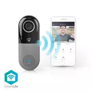 Nedis WIFICDP10GY - Wi-Fi Smart Doorbell kamerával | App vezérlés | microSD slot | HD 720p - Felbontott