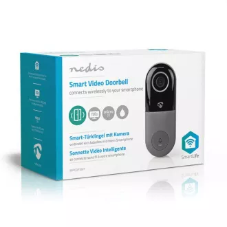 Nedis WIFICDP10GY - Wi-Fi Smart Doorbell kamerával | App vezérlés | microSD slot | HD 720p - Felbontott
