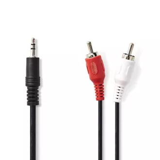 Nedis CAGB22200BK15 - Sztereó audiokábel | 3,5 mm-es dugó - 2x RCA dugó | 1,5 m | Fekete Nedis CAGB22200BK15 - Sztereó audiokábel | 3,5 mm-es dugó - 2x RCA dugó | 1,5 m | Fekete