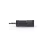 Nedis CAGB22935BK - Sztereó audio adapter | 3,5 mm-es dugó - 6,35 mm-es aljzat | Fekete