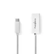 Nedis CCGB64950WT02 – USB hálózati adapter | USB 3.2 Gen 1 | 1000 Mbps | USB-C csatlakozó | RJ45 aljzat | 0,20 m | Fehér