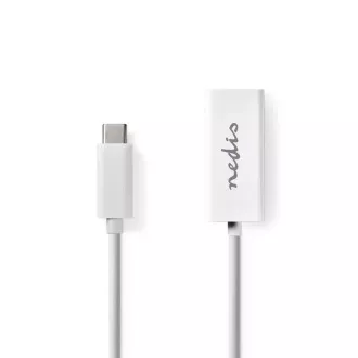 Nedis CCGB64950WT02 - USB hálózati adapter | USB 3.2 Gen 1 | 1000 Mbps | USB-C™ csatlakozó | RJ45 aljzat | 0,20 m | Fehér színű