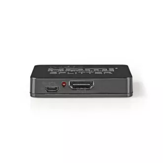 Nedis VSPL34002BK- HDMI Hub | 2 port(ok) | HDMI™ bemenet | 2x HDMI™ kimenet | 4K@30Hz | 2,25 Gbps | Fekete | Fekete