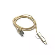 Crono USB 2.0/ micro USB   Lightning kábel, 1m, arany színű