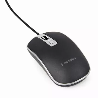 Gembird egér MUS-4B-06, USB, fekete-ezüst