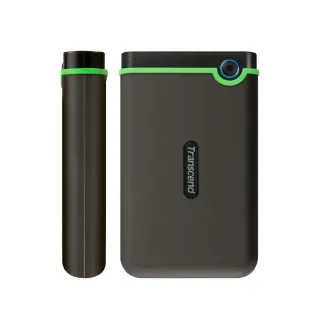 TRANSCEND 4TB StoreJet 25M3S SLIM, 2,5", USB 3.0 (3.1 Gen 1) külső ütésálló meghajtó, vékony profil, szürke/zöld színű