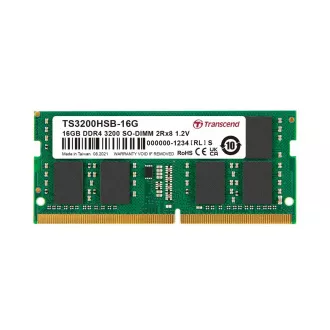 Transcend memória 16GB SODIMM DDR4 3200 2Rx8 1Gx8 CL22 1.2V