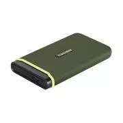 Transcend ESD380C 4TB USB 3.2 Gen 2x2 (USB-C) külső, ütésálló SSD (3D TLC), 2000MB/R, 2000MB/W, Army Green