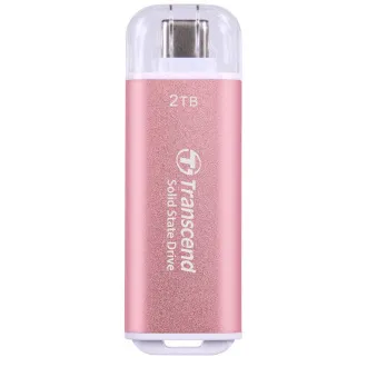 Transcend ESD300P 2TB, külső SSD, USB 10Gbps, C típus, 1050MB/R, 950MB/W, rózsaszínű
